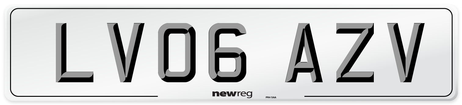 LV06 AZV Number Plate from New Reg